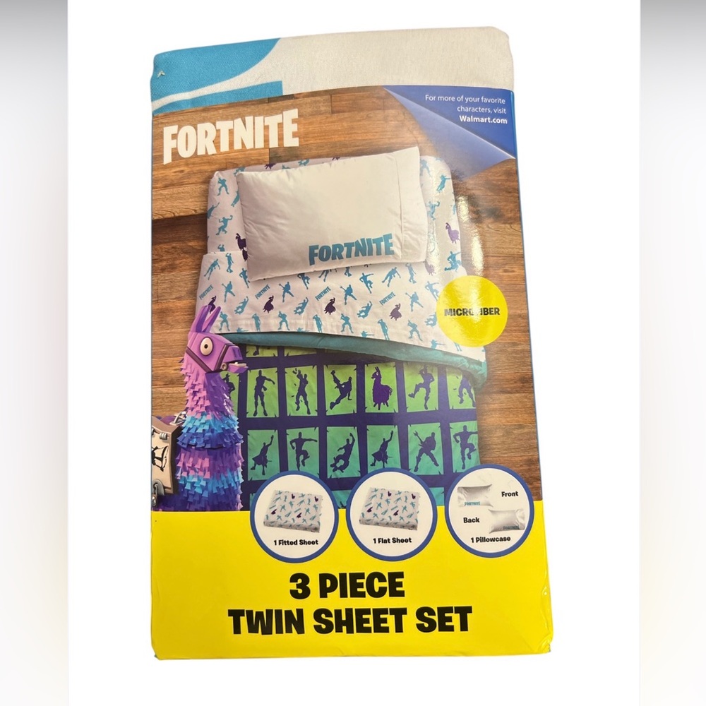 NOS 3 pcs FORTNITE TWIN SHEET SET beddings  by 2019 EPIC Games Kids Room